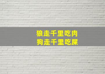 狼走千里吃肉 狗走千里吃屎